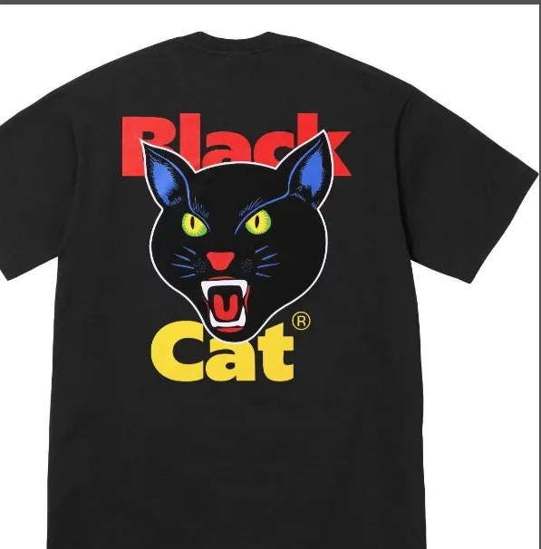 Cat Black M TEE S L 24 CAT and White BLACK Black XL 0801